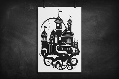 Prince Eric's Castle - The Little Mermaid silhouette art print