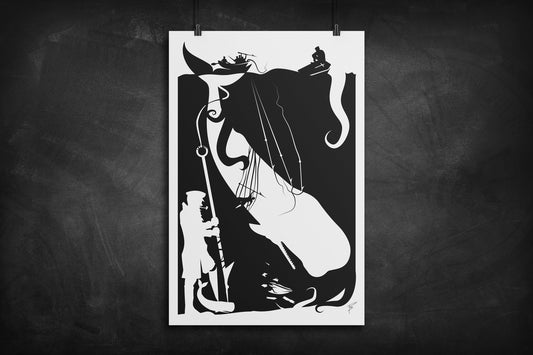 Moby Dick - Herman Melville silhouette art print