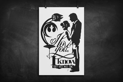 Han and Leia - Star Wars silhouette art print
