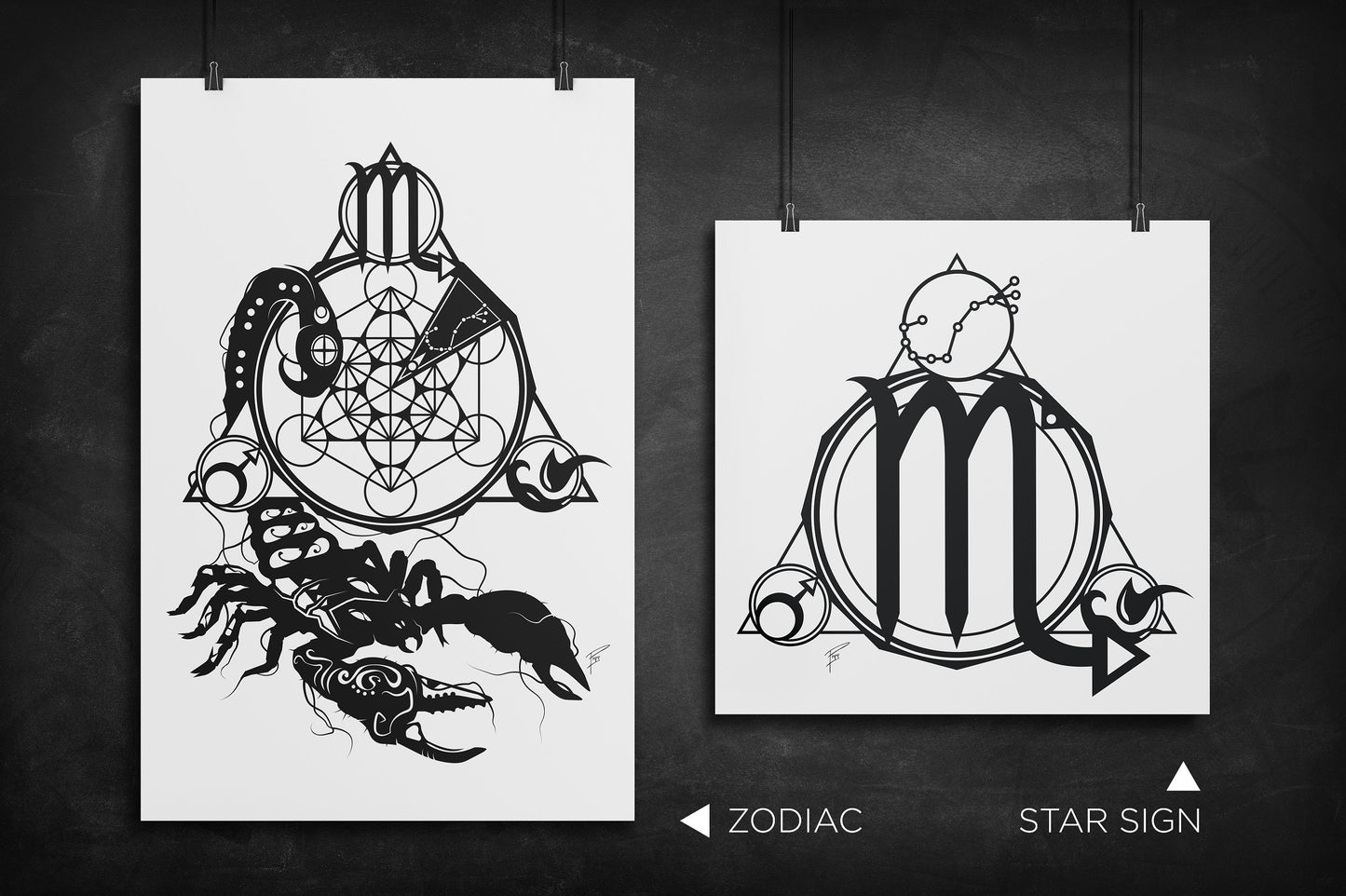 Scorpio - Zodiac Star Sign silhouette art print