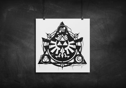 Hyrule - Legend of Zelda silhouette art print