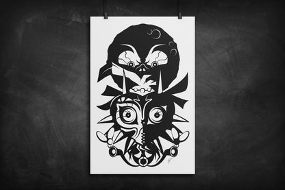 Majora's Mask - Legend of Zelda silhouette art print