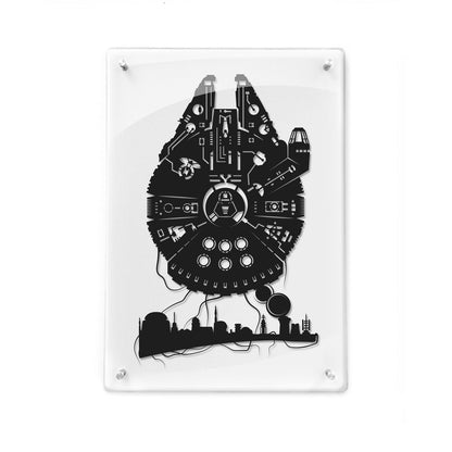 FRAMED Star Wars The Millenium Falcon - paper cut art