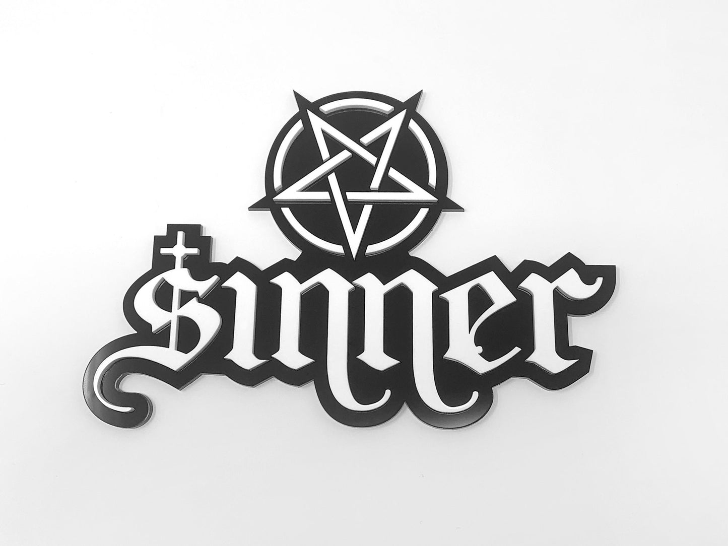 Sinner Inverted Pentagram Pentacle Gothic Home Decor Acrylic