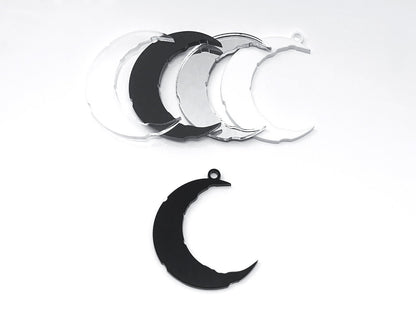 Crescent Moon Five (5) Pack Blank Acrylic Shape Ornaments for Holidays and Events