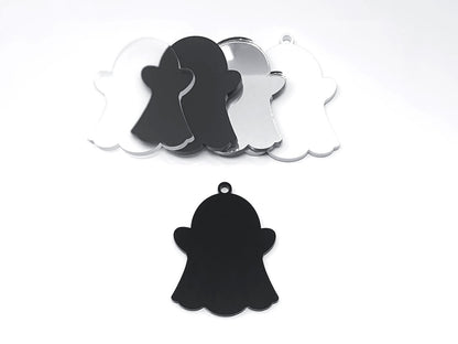 Ghost style 1 Five (5) Pack Blank Acrylic Shape Ornaments for Holidays and Events
