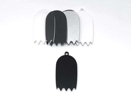 Ghost style 2 Five (5) Pack Blank Acrylic Shape Ornaments for Holidays and Events