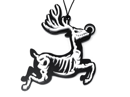 Rudolph Reindeer Skeleton Christmas Ornament Acrylic Holiday