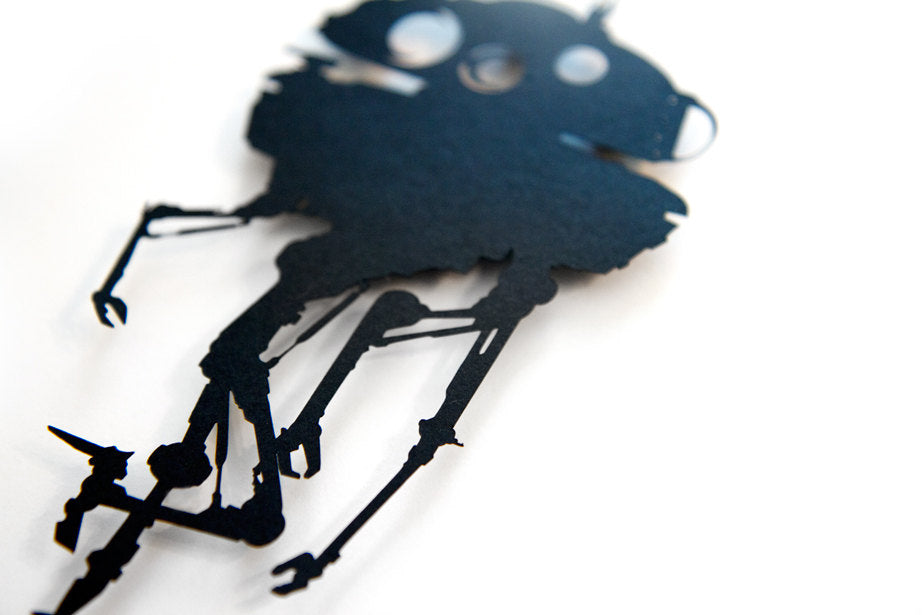 UNFRAMED Star Wars Probe Droid paper cut art