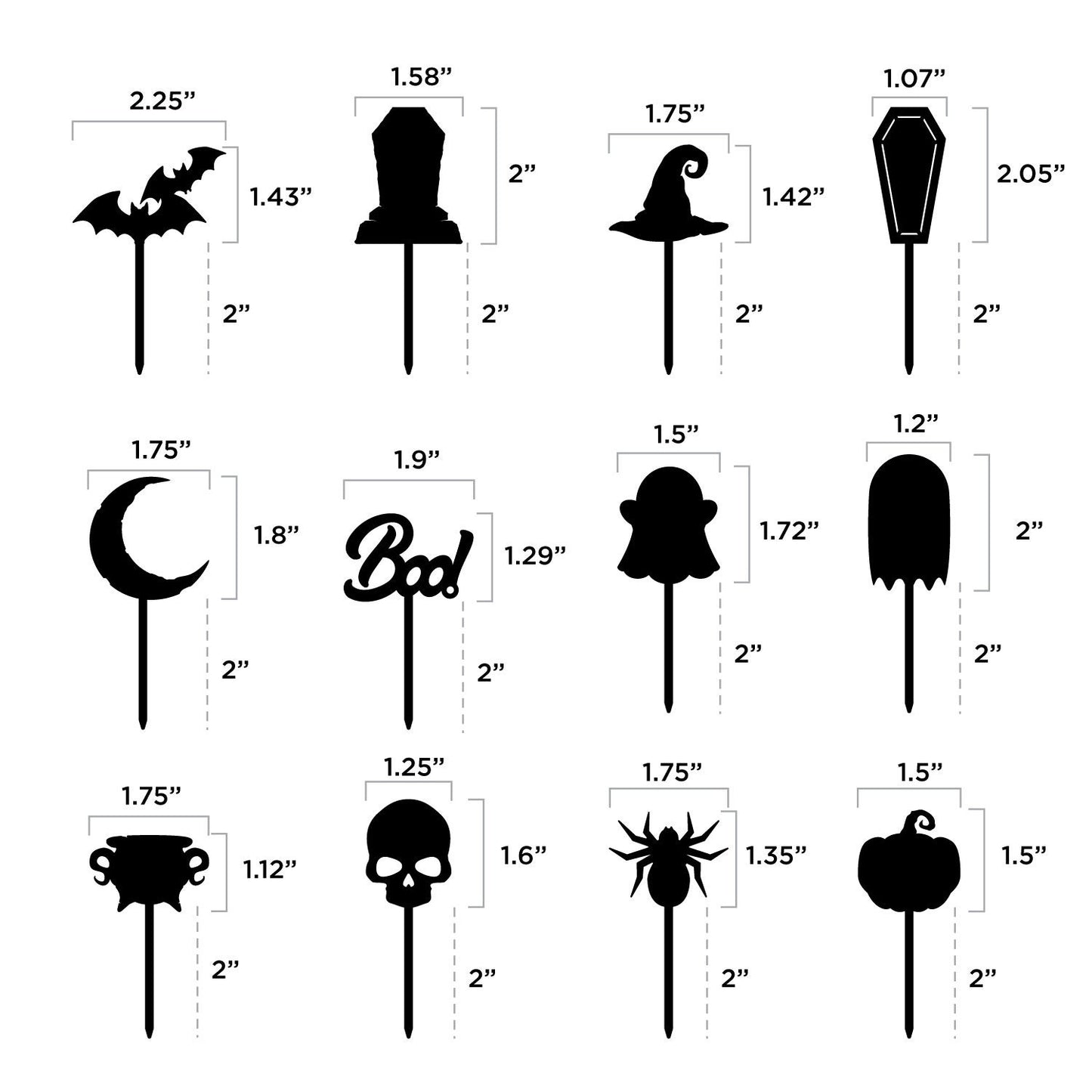 Cupcake Toppers Spooky Halloween Wedding Topper Goth Holiday Party Decorations Event Decorations Silhoutte Blanks DIY Acrylic Topper Cake