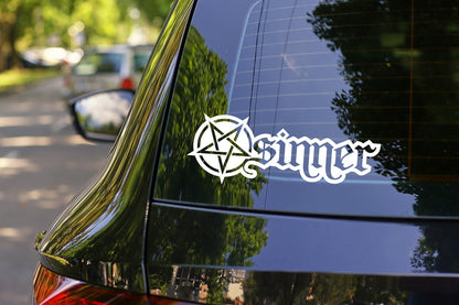 Sinner Pentagram Pentacle Vinyl Decal Sticker Vinyl Car Decal Laptop Sticker Water Bottle Sticker Occult Sticker Die Cut Sticker