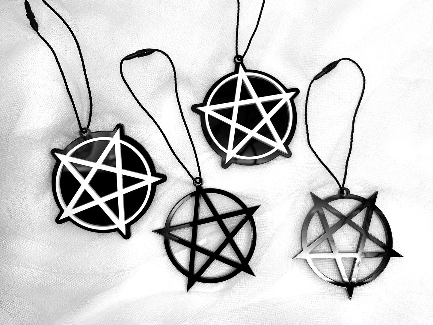 Pentacle Ornament Acrylic Christmas Halloween Yule Holiday Decor Inverted Pentacle Pentagram Star Ornament