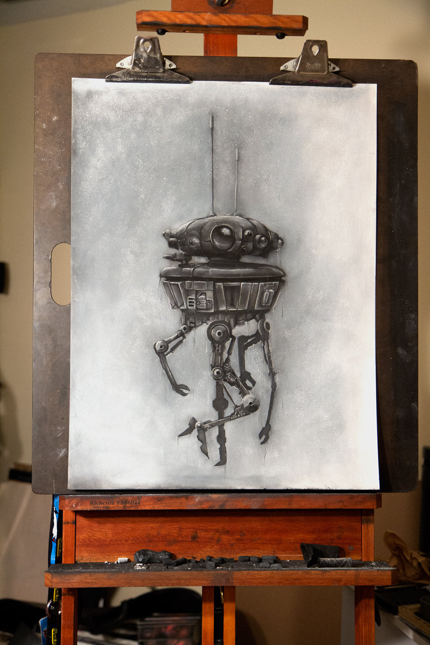 Star Wars Probe Droid charcoal art print