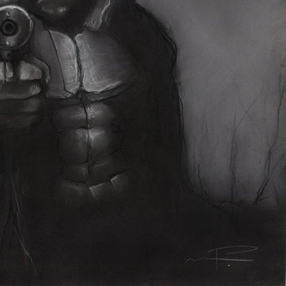 Metal Gear Solid - Solid Snake illustration charcoal art print