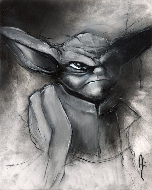 Star Wars - Yoda charcoal art print
