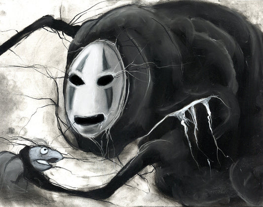 Spirited Away - No Face charcoal art print