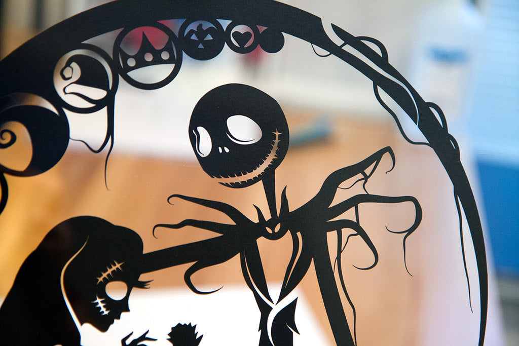 UNFRAMED Nightmare Before Christmas Jack and Sally paper cut art