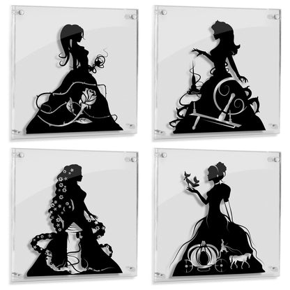 FRAMED Belle, Aurora, Rapunzel, or Cinderella - handmade paper cut art
