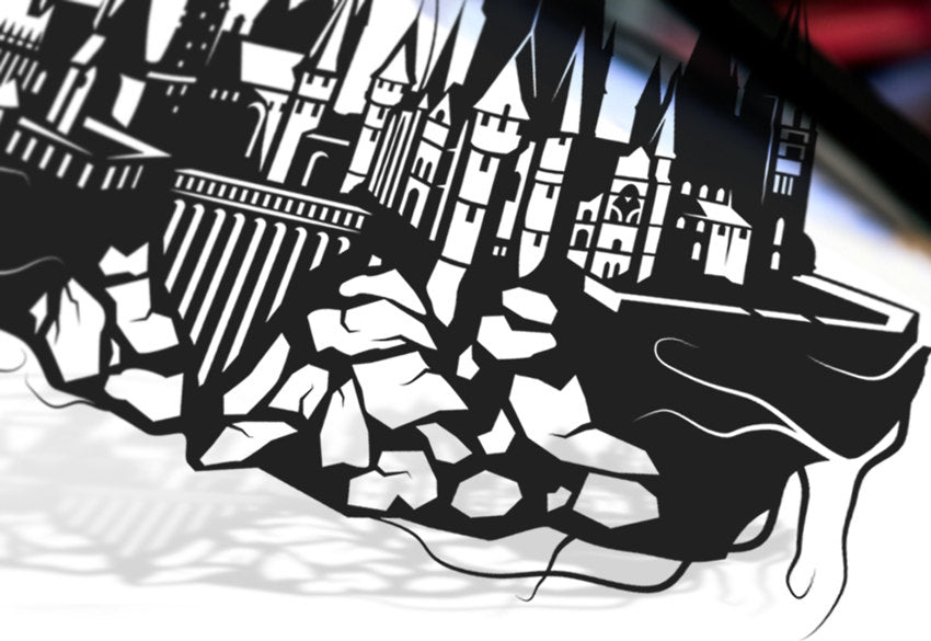 FRAMED Hogwarts Castle Harry Potter - paper cut art