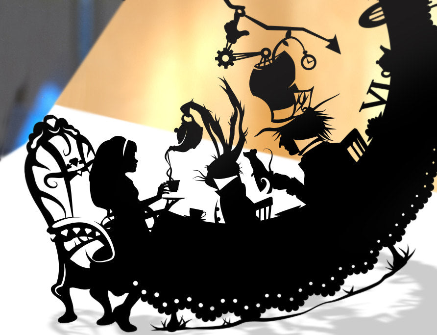 UNFRAMED Alice in Wonderland - Mad Hatter Tea Party paper cut art